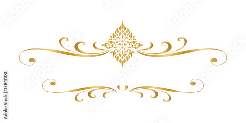 Line Thai Golden , The Arts of Thai, line pattern background, graphic thai, Vector illustration