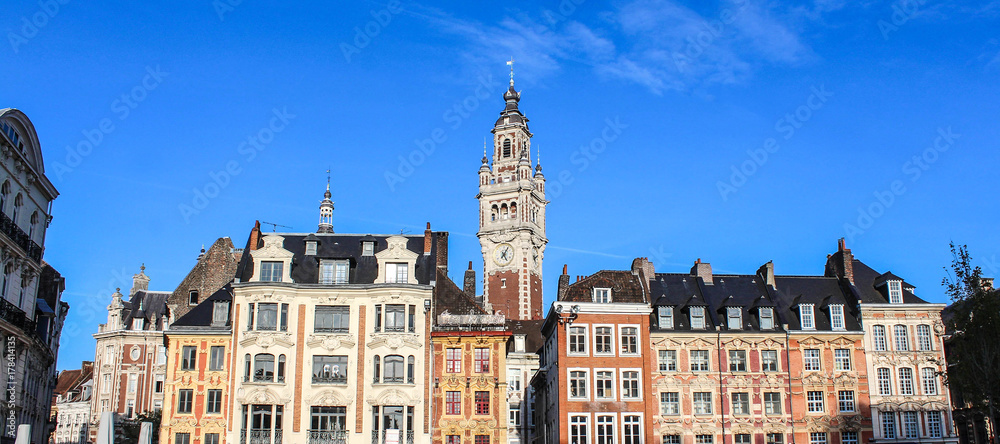 Fototapeta premium Lille (France) / Architecture Grand Place et beffroi CCI