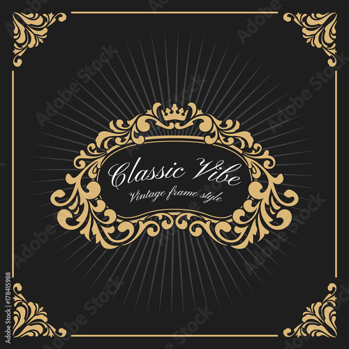 Vintage Luxury Monogram Logo Template for Banner, Label, Frame, Product Tags. Retro Emblem Banner Design. Vector illustration