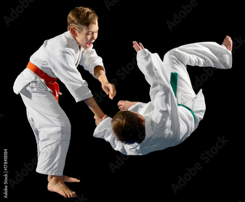 Boys martial arts fighters