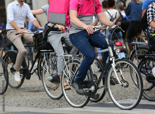 boy with thermal bag to bring orderly online shopping and other