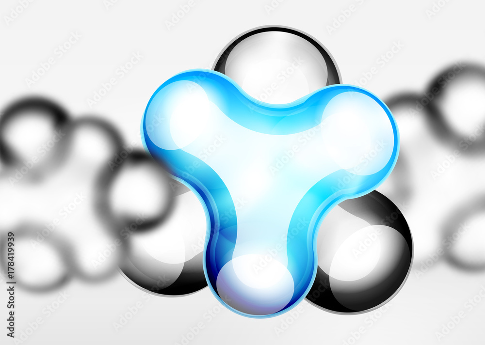 Digital techno bubble background template Adobe Stock