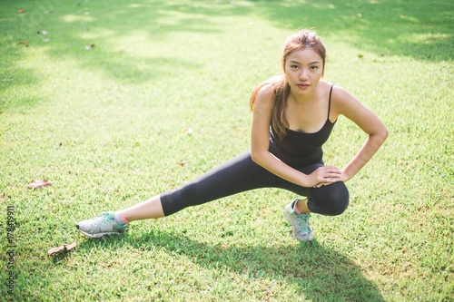 Young asian lady exercise