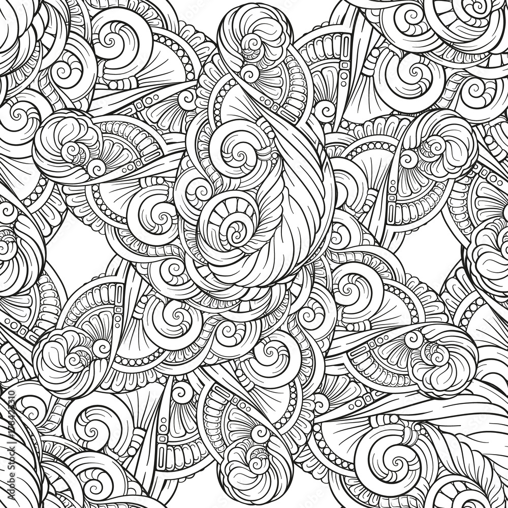 Abstract black and white seamless pattern