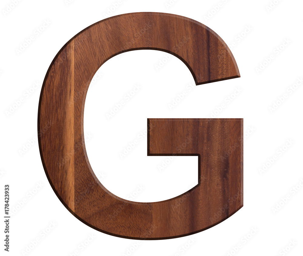 G, alphabet letters wooden on white background. G, alphabet letters wooden on white background.