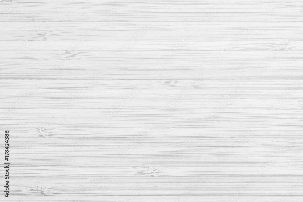 Naklejka premium White wood texture bamboo wooden kitchen cutting board grainy detail background in light grey color