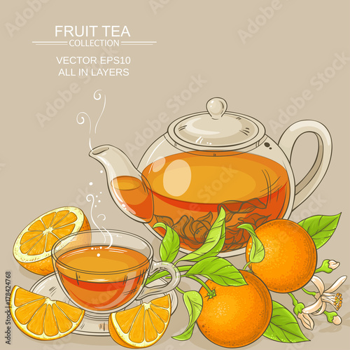 orange tea illustration