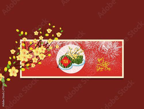 Happy new year. Vietnamese new year. Translation Tet  Lunar new year