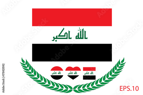 Official vector flag of Iraq. Eps.10