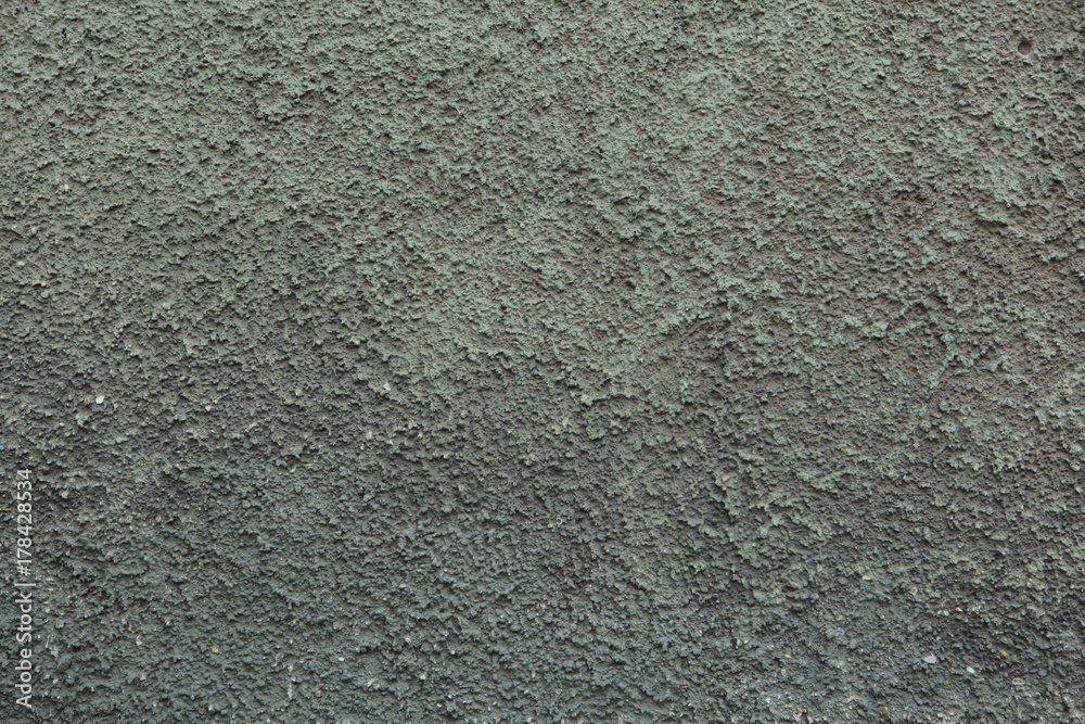 Green painted dirty stucco wall. Background texture