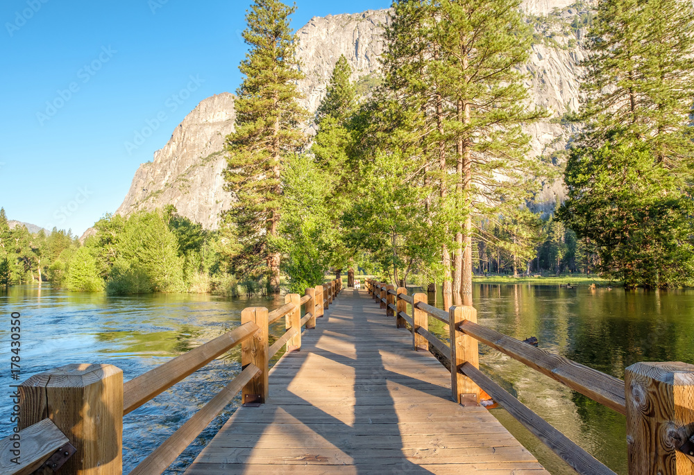 Merced River landscape in Yosemite