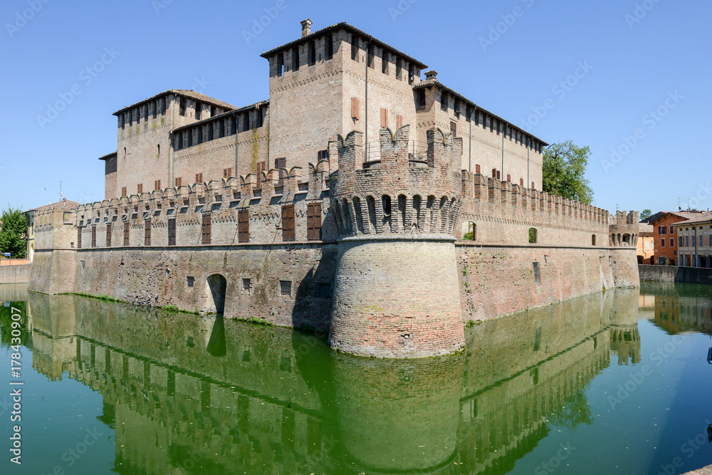 The moated castle of Rocco Santivale at Fontanellato near Parma