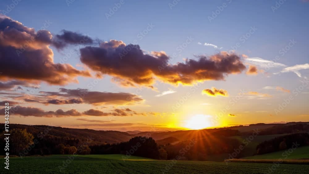 Autumn Sunset Timelapse UHD 60 Autumn Sunset Timelapse UHD 60