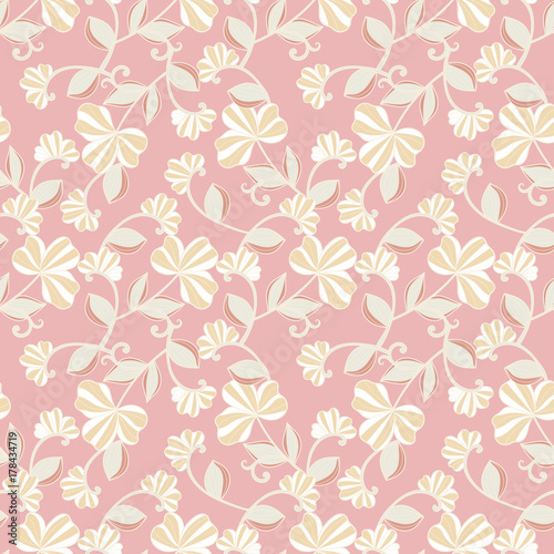 Floral seamless pattern. Hand drawn illustration of flowers. vector  background for textile  print  wallpapers  wrapping.