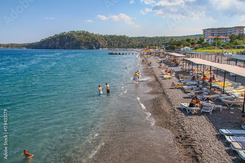 The coast of the Mediterranean Sea in Camyuva photo