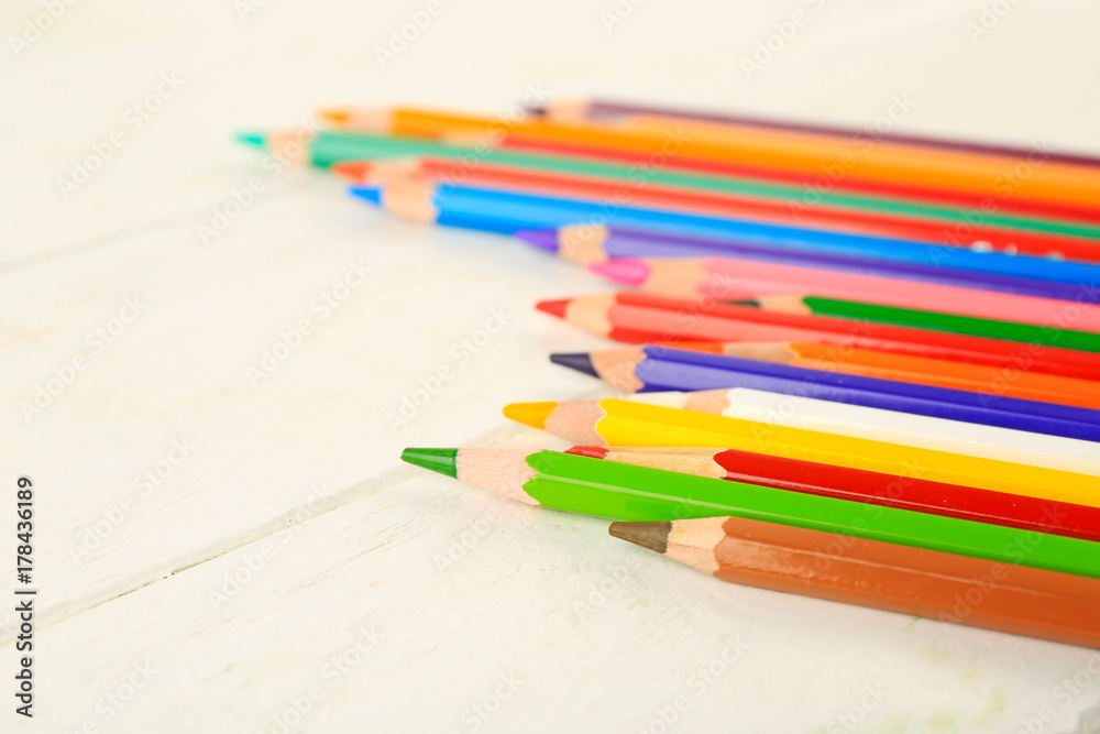 Obraz premium Color pencils on light background, closeup