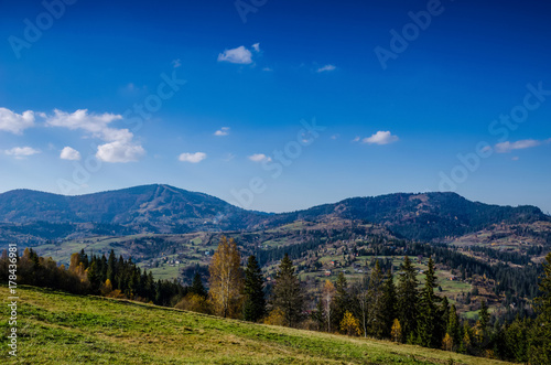 Ukrainian Carpathian Mountains in the autumn season