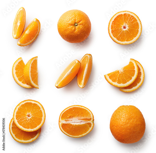 Fotografiet Fresh orange isolated on white background