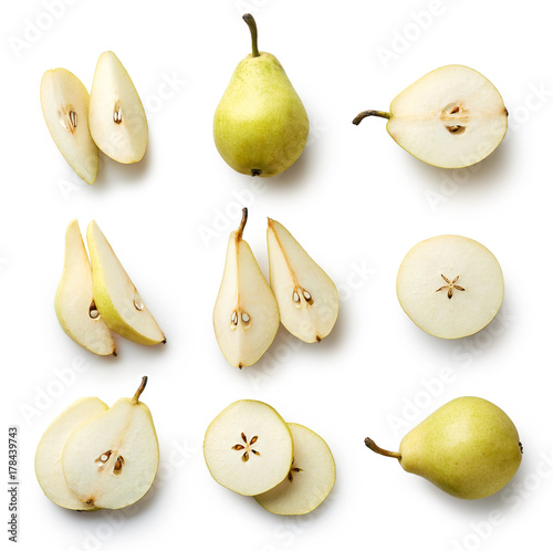Fotografie, Obraz Fresh pear isolated on white background