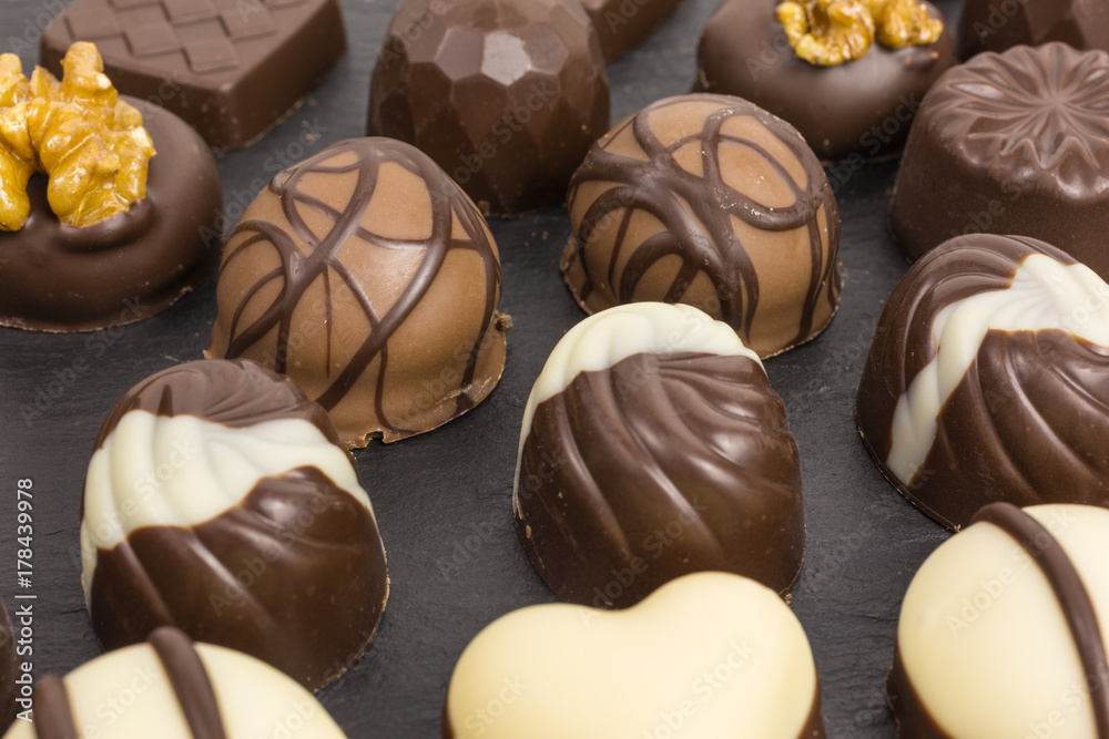 chocolate candy with white and dark chocolate chocolate candy with white and dark chocolate