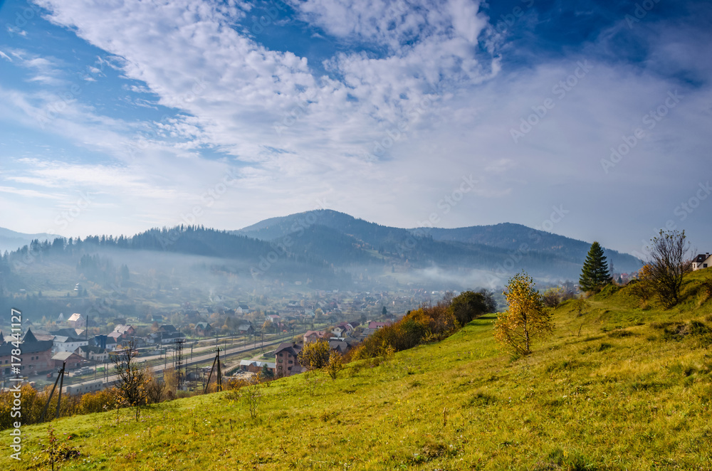 Ukrainian Carpathian Mountains in the autumn season