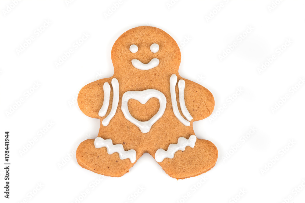 Christmas cookie with decoration /
Decorated gingerbread man isolated on white
Christmas cookie with decoration /
Decorated gingerbread man isolated on white