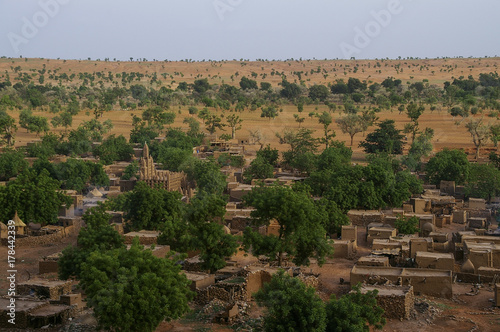 Panoramic view of Teli village, Dogon Country, Bandiagara, Mali - July, 2009 