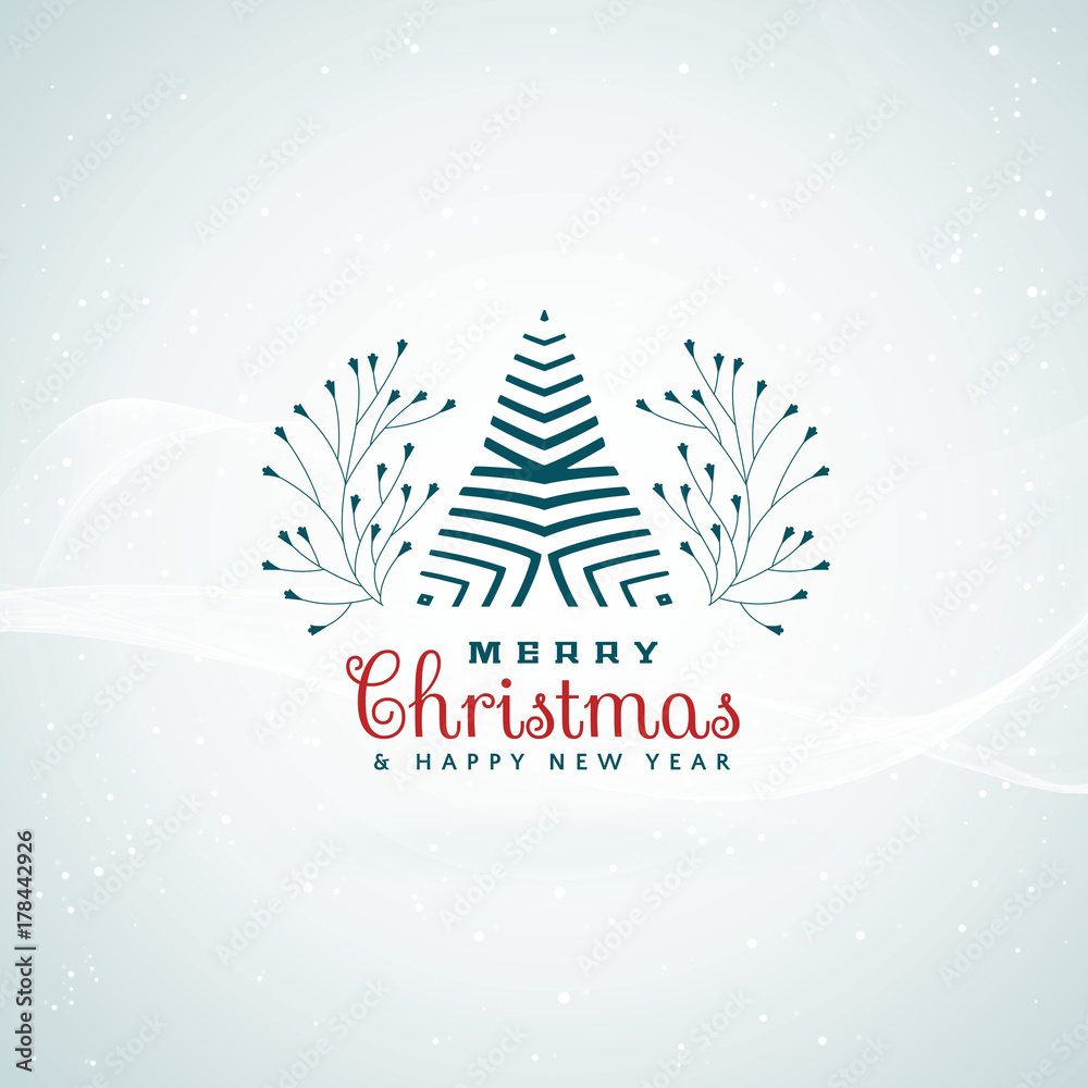 merry christmas beautiful card design with creative tree