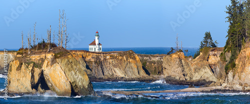 Cape Arago Lighthouse panorama on the Oregon Coast photo