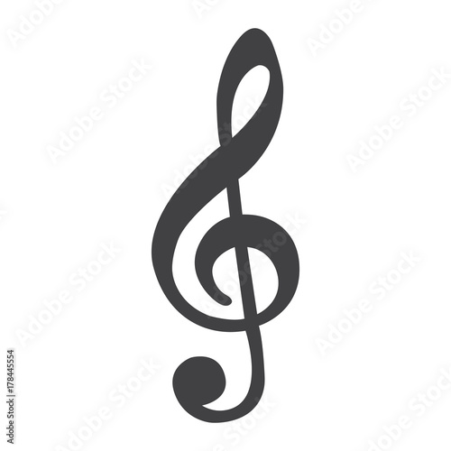 Treble Clef line icon, music and instrument, note sign vector graphics, a linear pattern on a white background, eps 10.