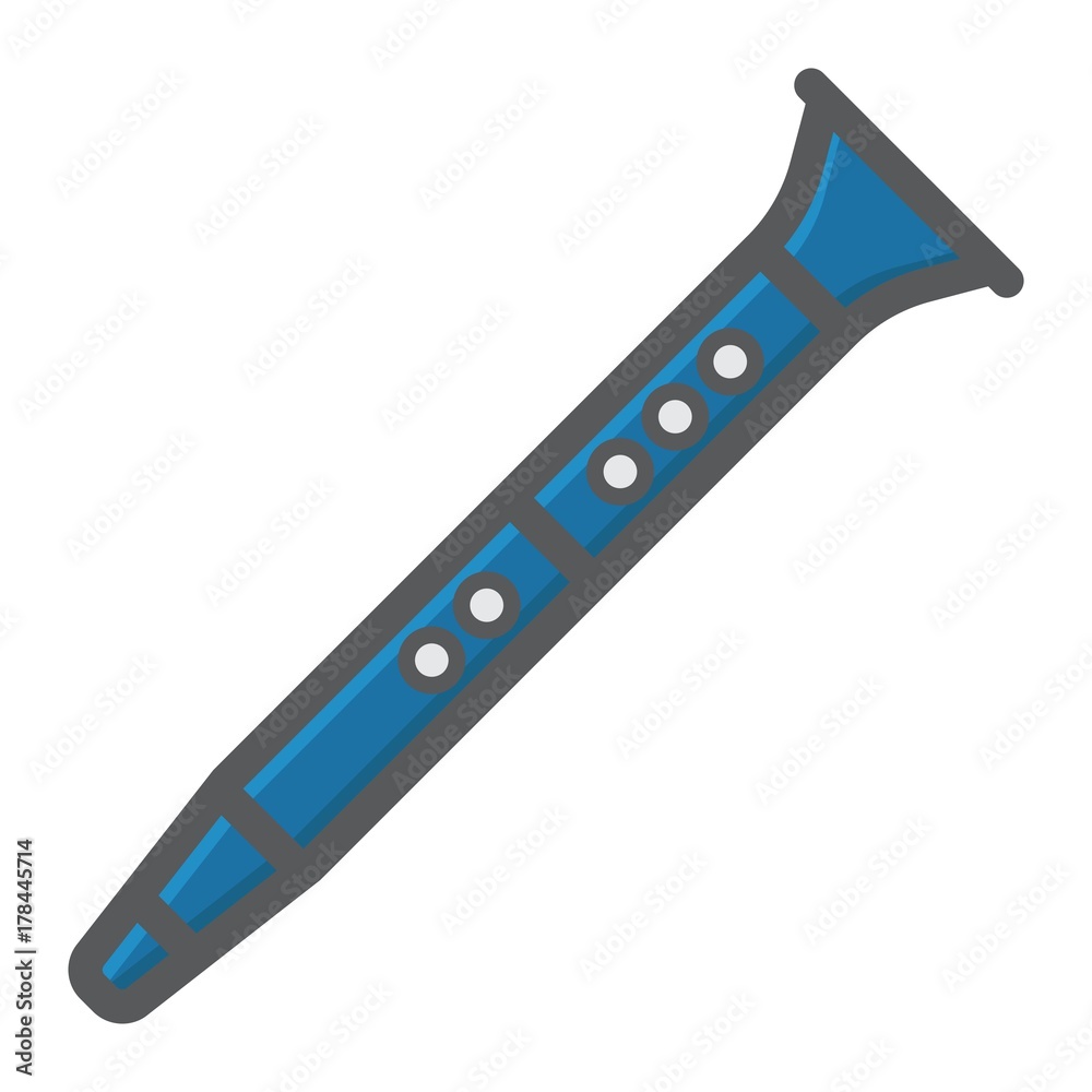 Clarinet filled outline icon, music and instrument, jazz sign vector graphics, a colorful line pattern on a white background, eps 10. Clarinet filled outline icon, music and instrument, jazz sign vector graphics, a colorful line pattern on a white background, eps 10.