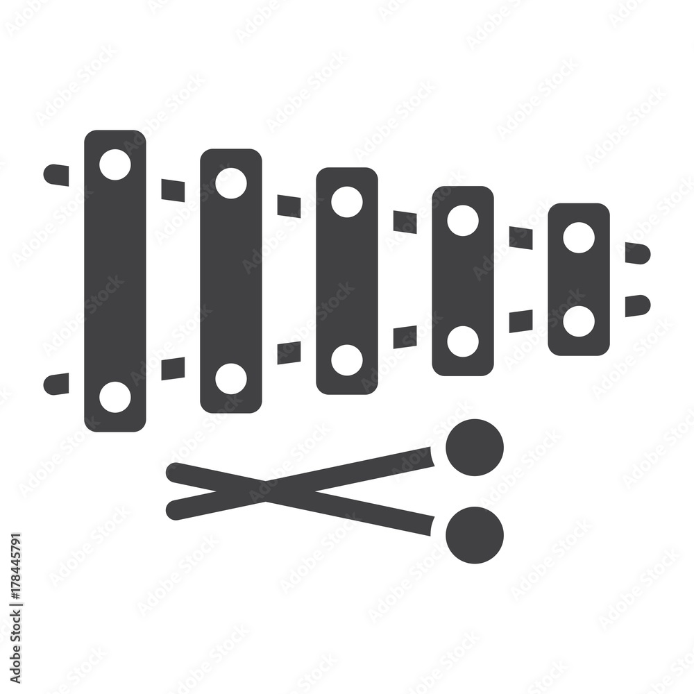 Xylophone glyph icon, music and instrument, sound sign vector graphics, a solid pattern on a white background, eps 10. Xylophone glyph icon, music and instrument, sound sign vector graphics, a solid pattern on a white background, eps 10.