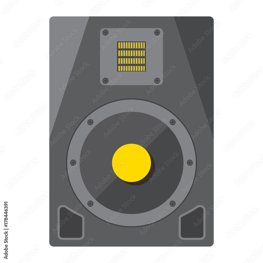 Fototapeta premium Audio Monitor flat icon, music and instrument, sound sign vector graphics, a colorful solid pattern on a white background, eps 10.