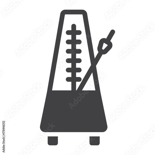 Metronome glyph icon, music and instrument, tempo sign vector graphics, a solid pattern on a white background, eps 10.