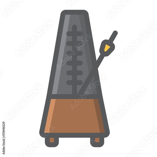 Metronome filled outline icon, music and instrument, tempo sign vector graphics, a colorful line pattern on a white background, eps 10.