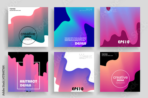 Modern abstract covers set. Abstract shapes composition. Futuristic minimal design. Eps10