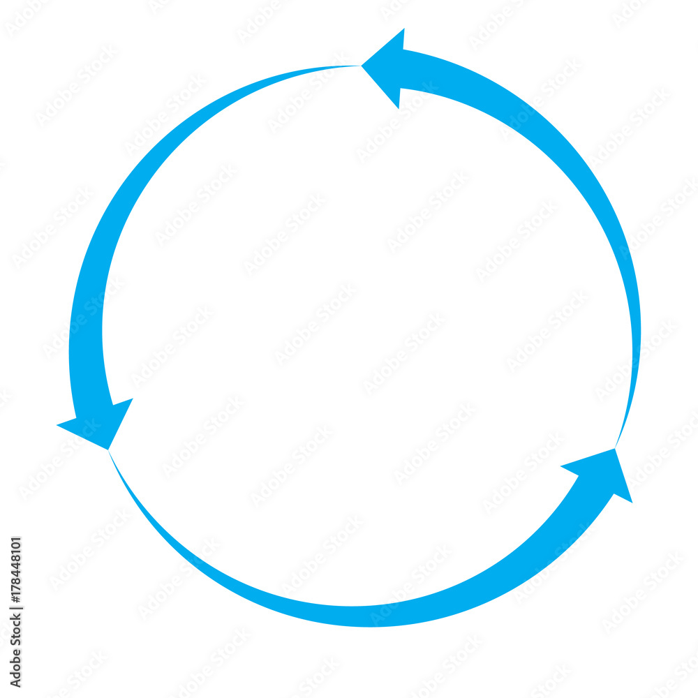 blue arrow icon on white background. blue arrow sign. flat style. cycle