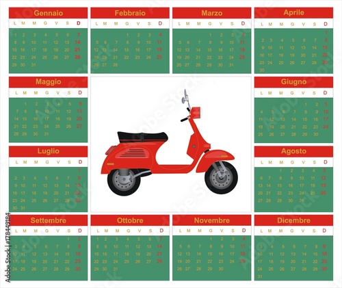Italy CALENDAR 2018 calendario