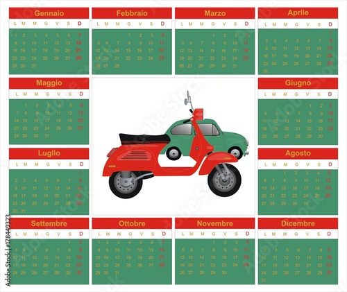 Italy CALENDAR 2018 calendario