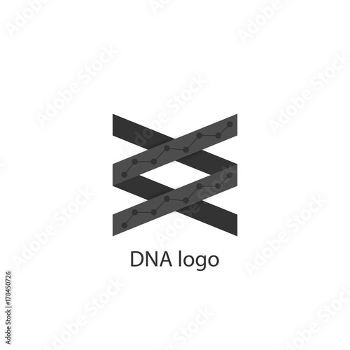 Logo dna structure. Vector pattern of the molecule. Icon for the company. Paper plane photo