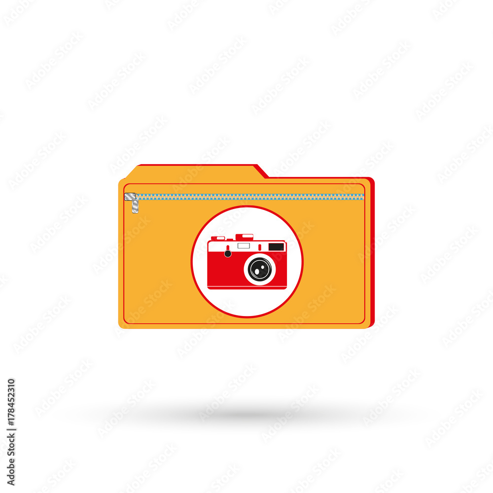 Electronic folder for files with images. Vector icon. Electronic folder for files with images. Vector icon.
