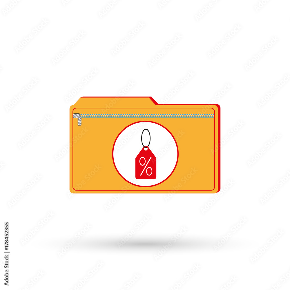 Electronic folder for files at prices and discounts. Vector icon. Electronic folder for files at prices and discounts. Vector icon.