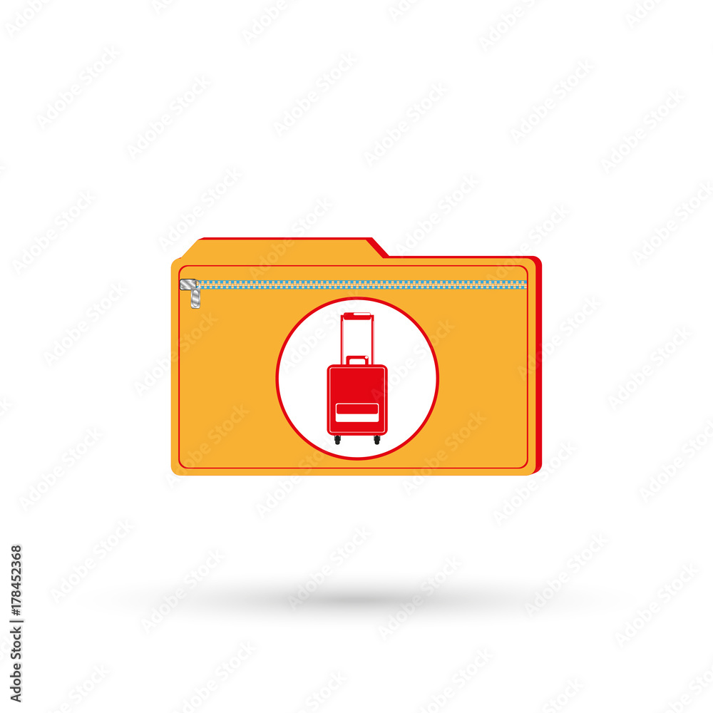 Electronic folder for files on tourism. Vector icon. Electronic folder for files on tourism. Vector icon.