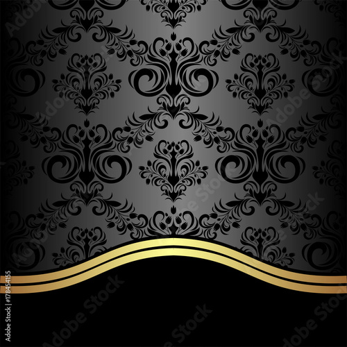 Damask Background decorated the elegant Border © n_a_t_a_l_i