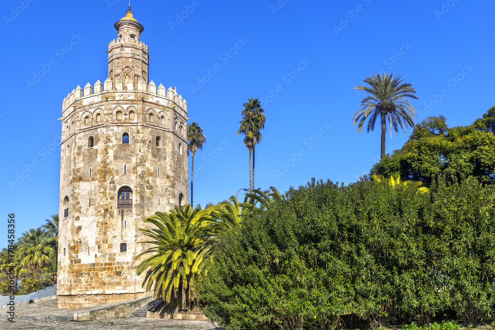 Golden tower , Seville, Andalusia, Spain.