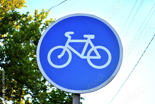 road sign of the cycle track