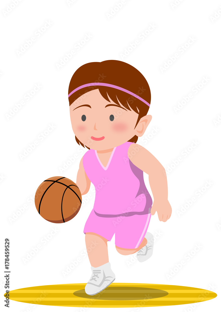 バスケットボール　ドリブル　女子