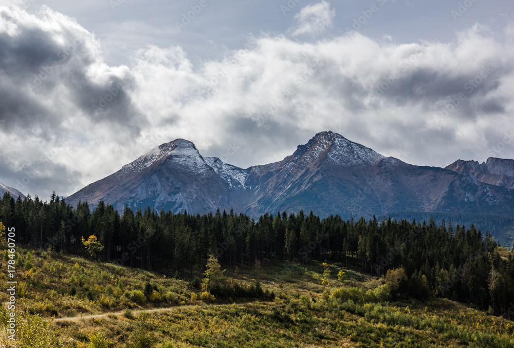 Havran and Zdiarska Vidla in Tatra mountains at autumn, Slovakia