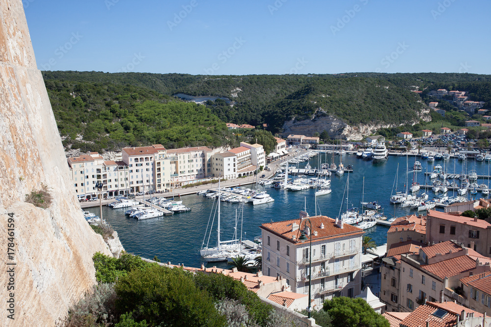 Bonifacio cityscape, Corsica, France.
