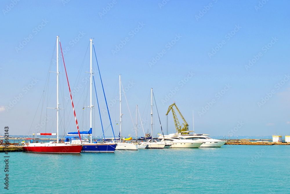 yachts on the dock